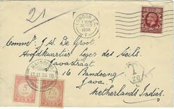 Netherlands Indies 1936 Incoming Envelope Sent from London England to ...