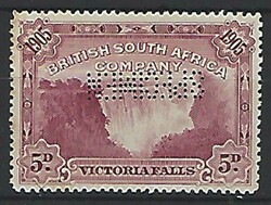 Rhodesia 1905 5d Victoria Falls Claret Mint Lightly Hinged with ...