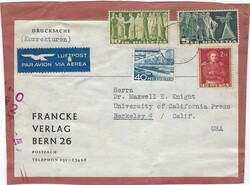 Switzerland 1961 Bern Parcel Piece High Franking Airmail Sent to the ...