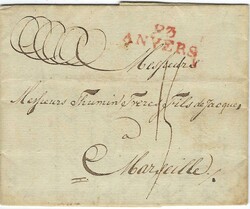 Belgium 1797 Anvers Folded Entire (Two Page Letter) Sent to Marseille ...