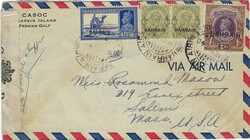 Bahrain 1940 CASOC Envelope Censored at Hong Kong Routed via ...