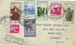 Romania 1932 Bucurest Envelope Sent Registered to the United States ...