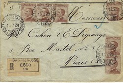 Italy / Aegean Islands 1929 Castelrosso Envelope Sent Registered to ...
