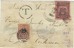 Costal Rica 1904 Incoming Envelope Sent from Barichara Colombia to ...