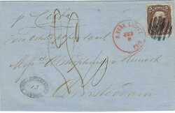 United States 1865 New York Folded Wrapper Sent to Amsterdam Holland ...