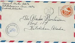 United States 1944 U.S. Submarine Base, Kodiak Alaska 6¢ Airmail ...