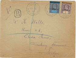 New Hebrides 1909 Vila Envelope sent Registered to London Bearing ...