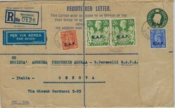 BOFIC 1946 Mogadishu 3d Postal Registration Envelope Size H Airmail ...