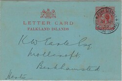 Falkland Islands 1927 Port Stanley 1d Lettercard H&G E1 Sent to ...
