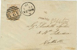 Malta 1879 Envelope Sent to Valetta Bearing Solo 1d SG10 (ex 20th ...