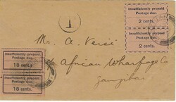 Zanzibar 1933 Zanzibar Unpaid Internal Envelope Sent to the African ...