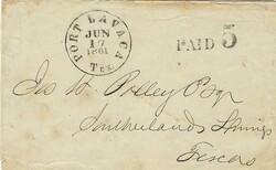 United States 1861 Port Lavaca Texas Under the Confederacy on the ...