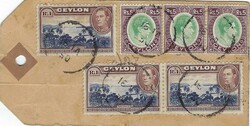 Ceylon 1950 Slave Island Parcel Tag Sent Registered Airmail to Buenos ...