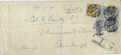 India Used Abroad / Tibet 1906 Gyantse Envelope Sent Registered to ...