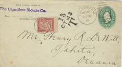 French Oceania 1896 Incoming 2¢ United States Postal Envelope Sent ...