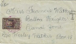 Canal Zone 1917 Incoming Unpaid Envelope Sent from Kingston Jamaica ...