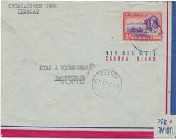 Curacao 1945 Willemstad Envelope Censored Airmail Sent to Basseterre ...