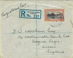 Falkland Islands 1933 Port Stanley Envelope Sent Registered to ...
