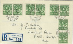 Falkland Islands 1936 Fox Bay Envelope Sent Registered to England ...