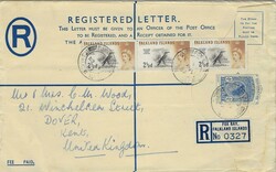 Falkland Islands 1967 Fox Bay 4d Postal Registration Envelope H&amp;G ...