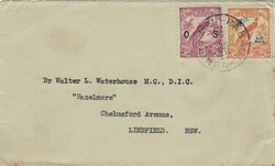 New Guinea 1935 Rabaul Envelope Sent at Surface Rate to Linfield NSW ...