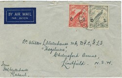 New Guinea 1940 Rabaul Envelope Sent via Airmail to Lindfield NSW ...