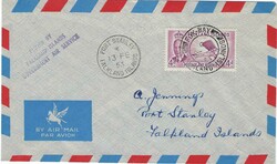 Falkland Isalnds 1953 Fox Bay Envelope Sent via Airmail Internal to ...