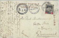 Malaya Kelantan 1915 Tumpat Picture Postcard Sent to Korsoi Denmark ...