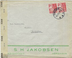 Faroe Islands 1943 Thorshavn Corner Envelope Censored Sent to ...