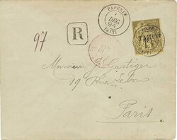 French Oceania / Tahiti 1894 Papeete Envelope Sent Triple Rate ...