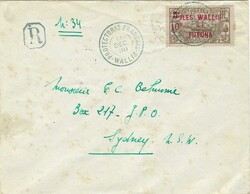 Wallis & Futuna 1930 Wallis Envelope Sent Registered Commercial to ...
