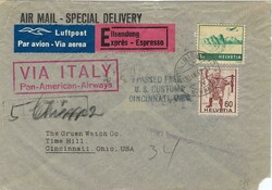 Switzerland 1941 Biel Envelope Sent Air Mail Special Delivery ...