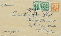 Sarawak 1932 Kuching Envelope Single Letter Rate Sent to Austria via ...