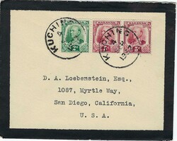 Sarawak 1932 Kuching Mourning Envelope Single Letter Rate Sent to the ...