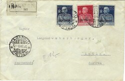 Eritrea 1926 Saganeiti Envelope Sent Registered to Tulln Austria via ...