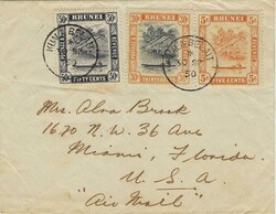 Brunei 1950 Kuala Belait Envelope Sent via Airmail to the United ...