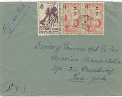 Senegal [1945] Dakar Envelope Sent via Airmail to New York Bearing ...
