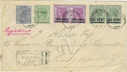 Malaya 1893 Singapore Envelope Sent Registered with Local Delivery ...