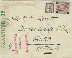 Sudan 1943 Khartoum Envelope Twice Censored Airmail Sent to Gura ...