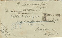 Malaya / Kelantan 1926 Temangan Envelope Sent Registered to London ...