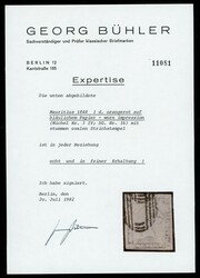1 P. orangerot/bläuliches Papier abgenutzte Platte, allseits ...