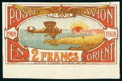 Französische Post in der Levante, 1918, halbamtliche Flugpostmarke 2 ...