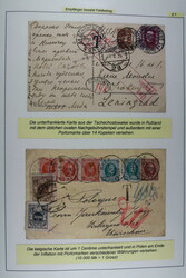 EUROPA, Ausstellungssammlung Nachgebühren in 2 Klemmbindern mit ca. ...