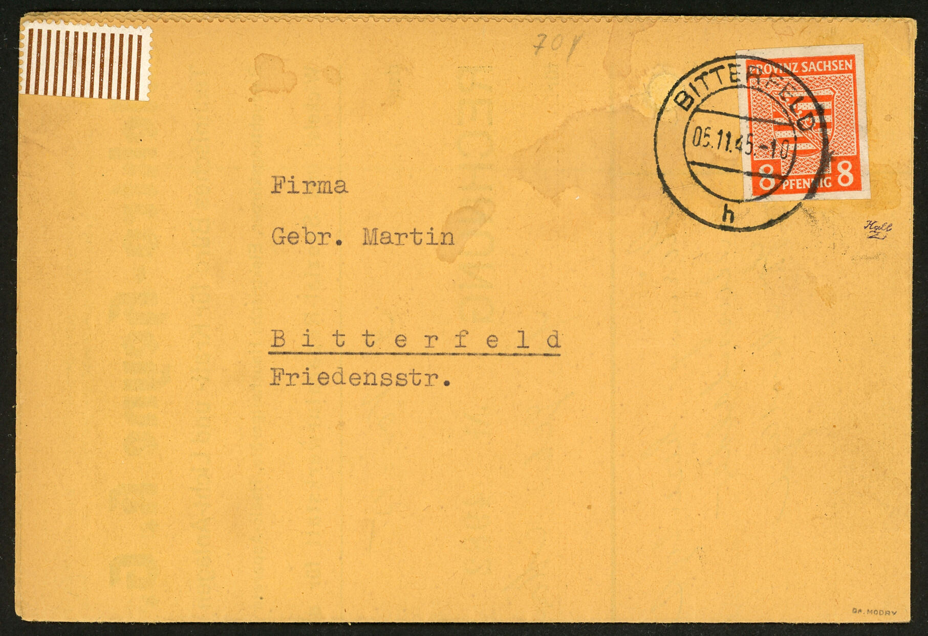 8 Pfg. Wappen mit dem extrem seltenen steigenden Wasserzeichen als ...