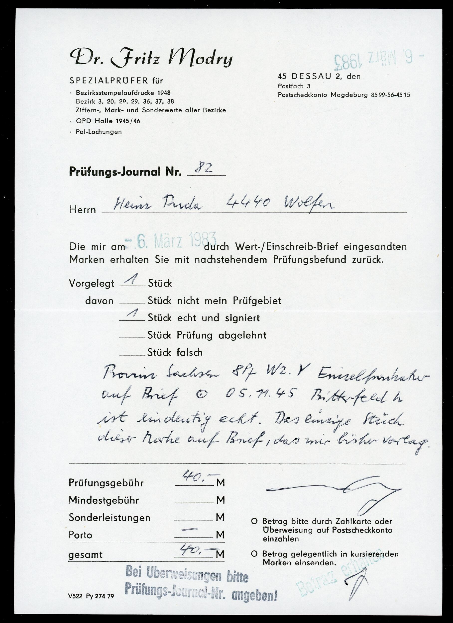 Image 3 for lot number 10143 for Klüttermann - 11th Auction