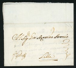 1687, früher kleiner Kab.-Brief befördert über den Transitkurs der ...