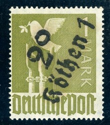 2o Koethen 1, 1 Mk. Taube, tadellos postfr., gepr. u.a. Böheim ...