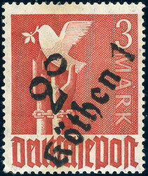 2o Koethen 1, 3 Mk. Taube, tadellos postfr. mit FA Böheim ...