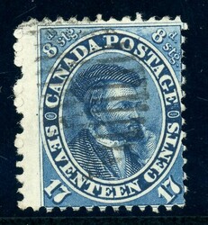 17 C. blau, Kab-Stück vom linken Rand