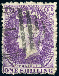 1 Sh. violett mit normalem und spiegelverkehrtem Wasserzeichen, 2 ...